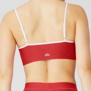 ALO Yoga Airlift Car Club Sports Bra Red White Adjustable Size Medium NWOT
